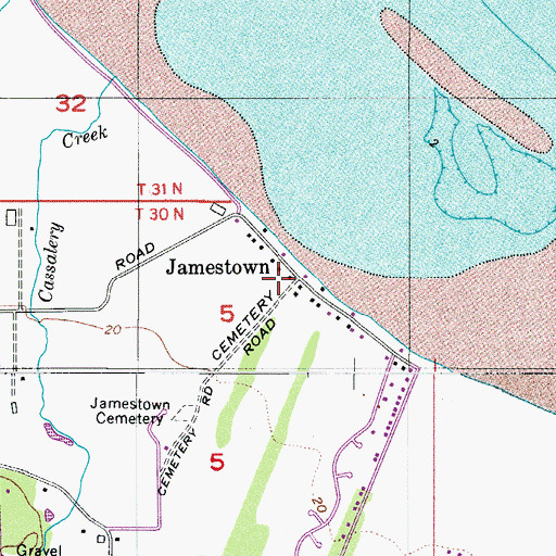 Topographic Map of Jamestown, WA