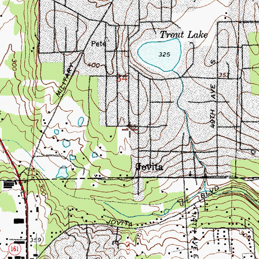 Topographic Map of Jovita, WA