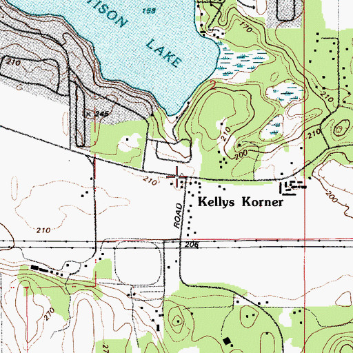 Topographic Map of Kellys Korner, WA