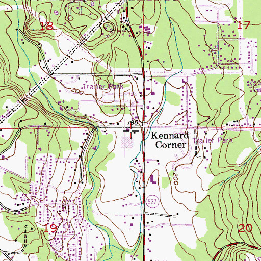 Topographic Map of Kennard Corner, WA