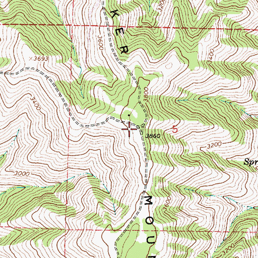 Topographic Map of Klicker Mountain, WA