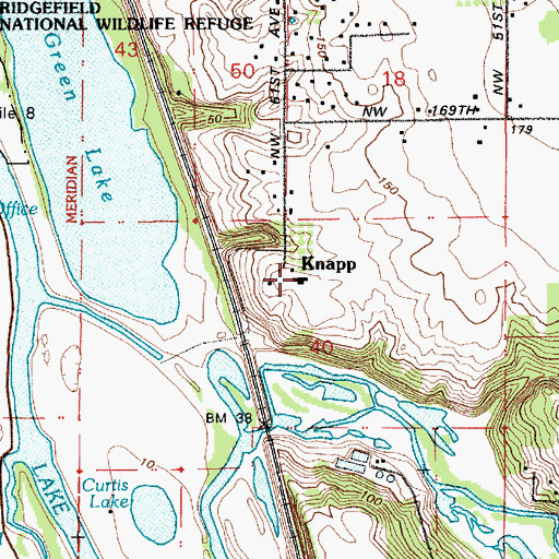Topographic Map of Knapp, WA