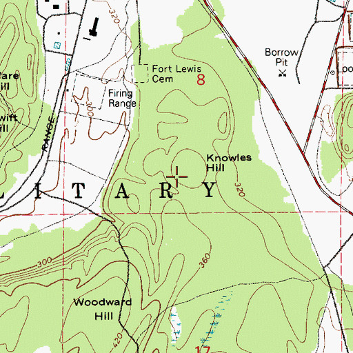 Topographic Map of Knowles Hill, WA