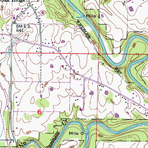 Topographic Map of Oak Ridge Church, AL