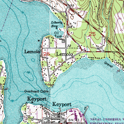 Topographic Map of Lemolo, WA