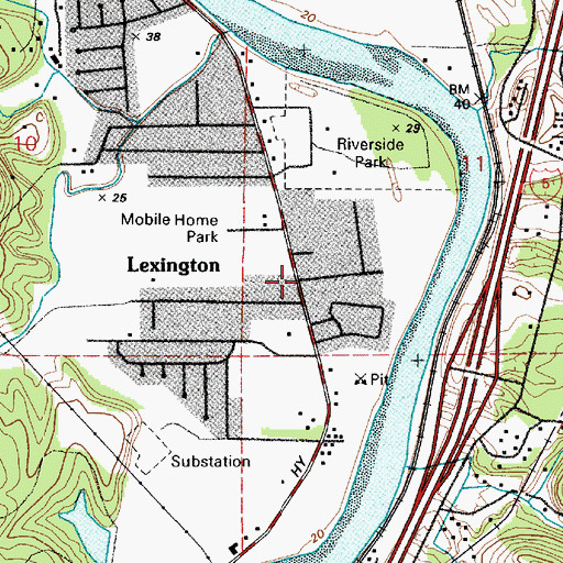 Topographic Map of Lexington, WA
