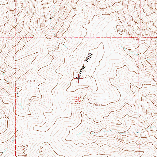 Topographic Map of Lime Hill, WA