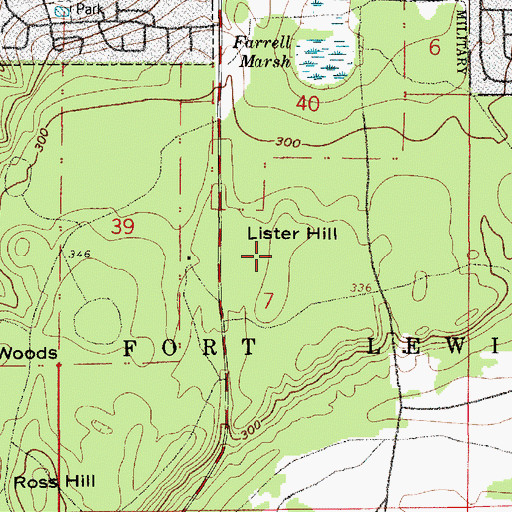 Topographic Map of Lister Hill, WA