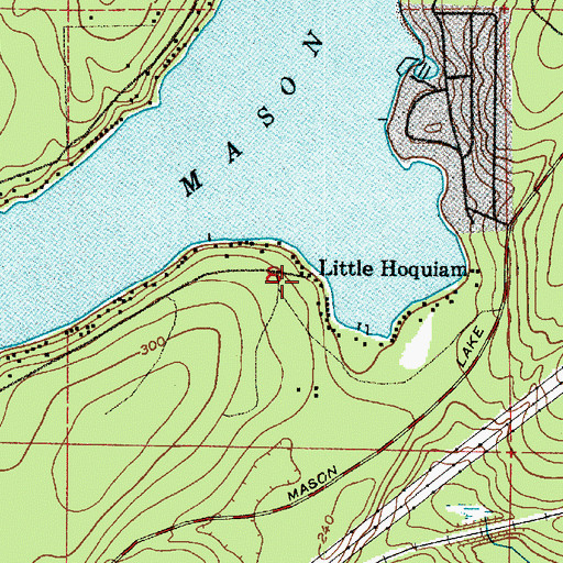 Topographic Map of Little Hoquiam, WA