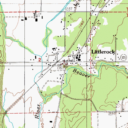 Topographic Map of Littlerock, WA