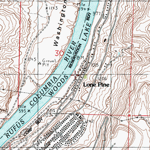 Topographic Map of Lone Pine, WA