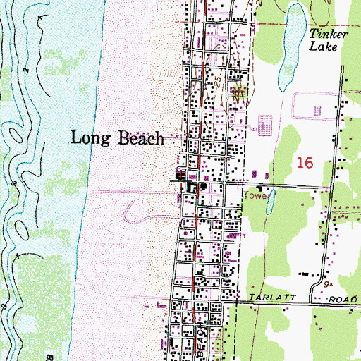 Topographic Map of Long Beach, WA