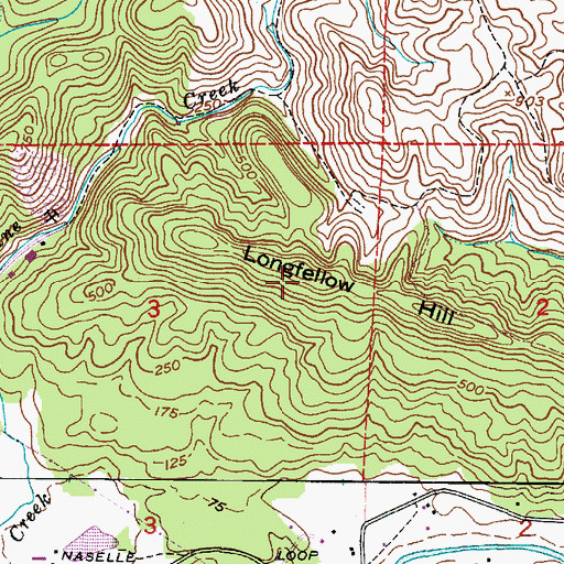Topographic Map of Longfellow Hill, WA