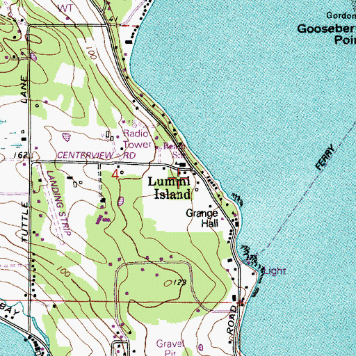 Topographic Map of Lummi Island, WA