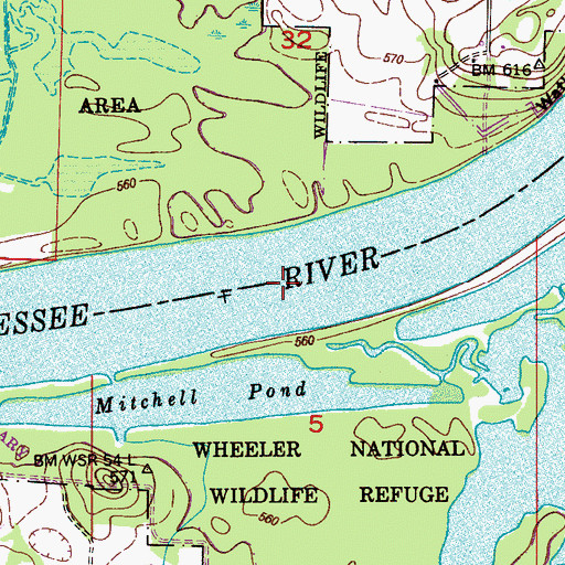 Topographic Map of Stringfield Ferry (historical), AL