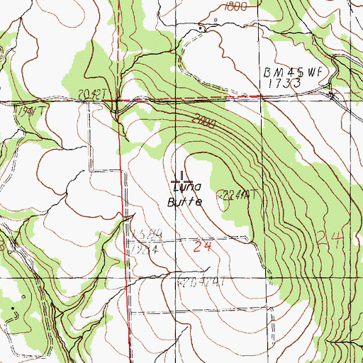 Topographic Map of Luna Butte, WA