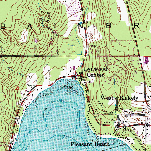Topographic Map of Lynwood Center, WA