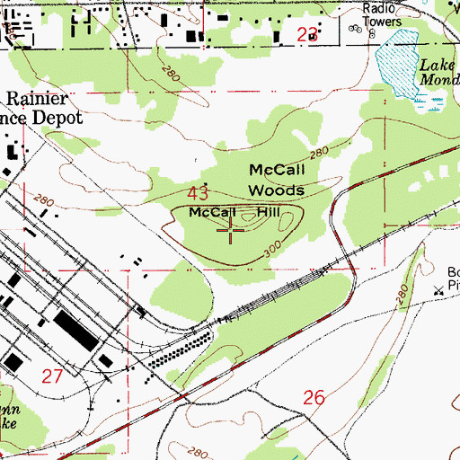 Topographic Map of McCall Hill, WA