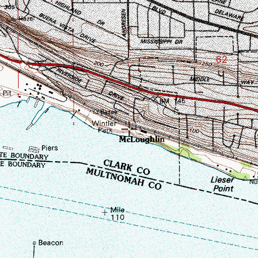 Topographic Map of McLoughlin, WA