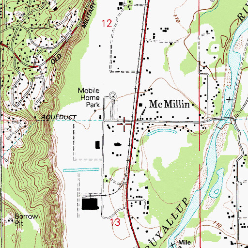 Topographic Map of McMillin, WA