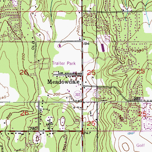 Topographic Map of Meadowdale, WA