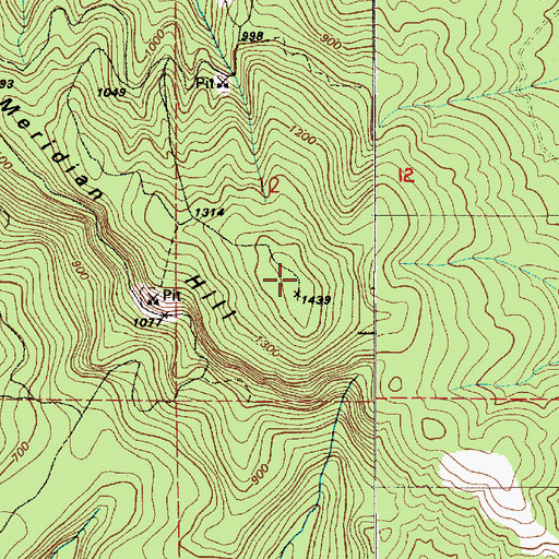 Topographic Map of Meridian Hill, WA