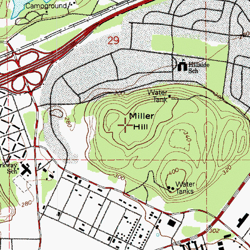 Topographic Map of Miller Hill, WA
