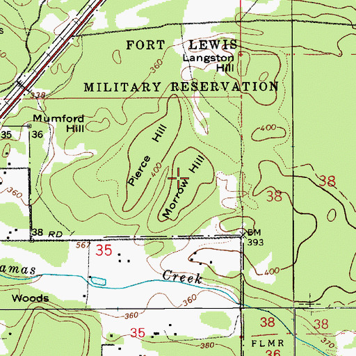 Topographic Map of Morrow Hill, WA