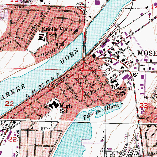 Topographic Map of Moses Lake, WA