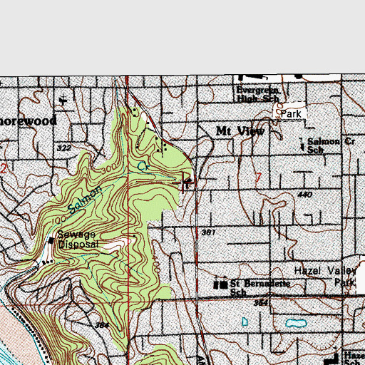 Topographic Map of Mount View, WA