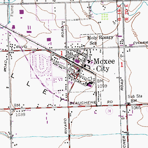 Topographic Map of Moxee City, WA