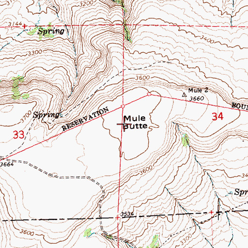 Topographic Map of Mule Butte, WA