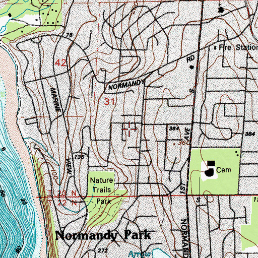 Topographic Map of Normandy Park, WA