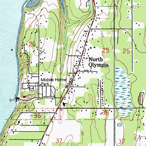 Topographic Map of North Olympia, WA