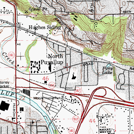 Topographic Map of North Puyallup, WA