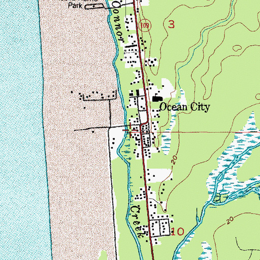 Topographic Map of Ocean City, WA