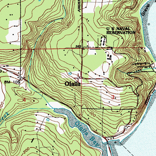 Topographic Map of Olalla, WA