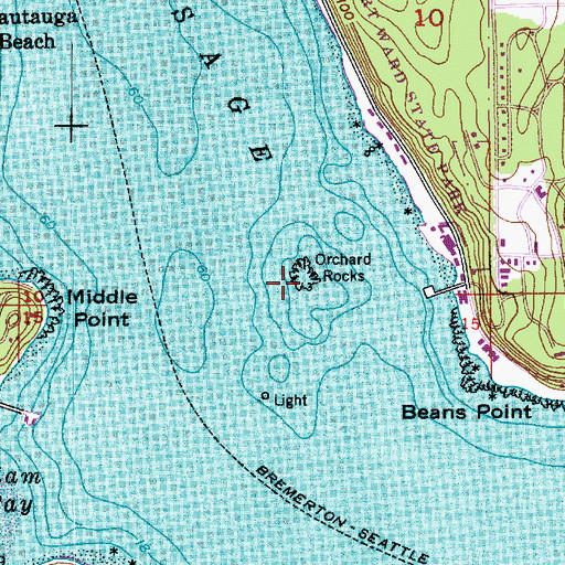 Topographic Map of Orchard Rocks, WA