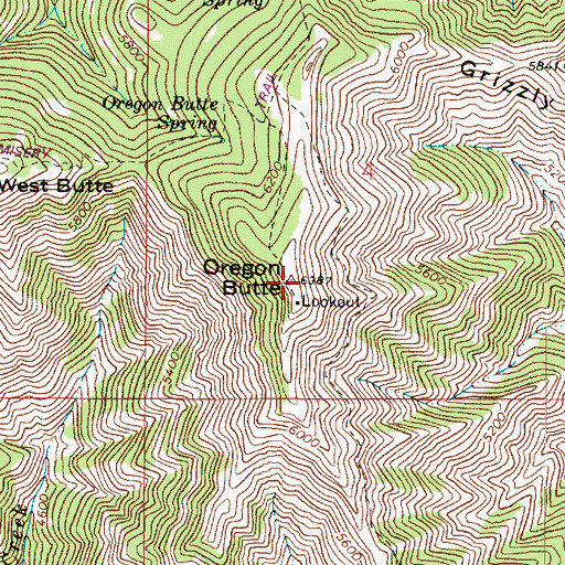 Topographic Map of Oregon Butte, WA