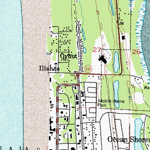 Topographic Map of Oyehut, WA