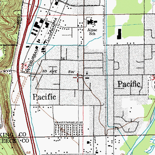 Topographic Map of Pacific, WA