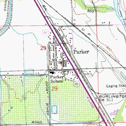 Topographic Map of Parker, WA