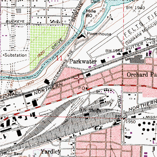 Topographic Map of Parkwater, WA