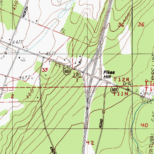 Topographic Map of Pikes Hill, WA