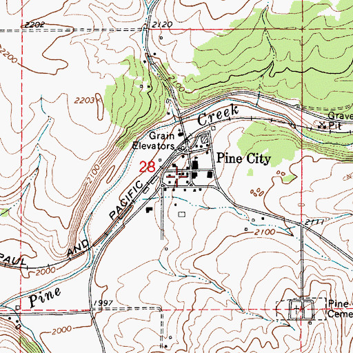 Topographic Map of Pine City, WA