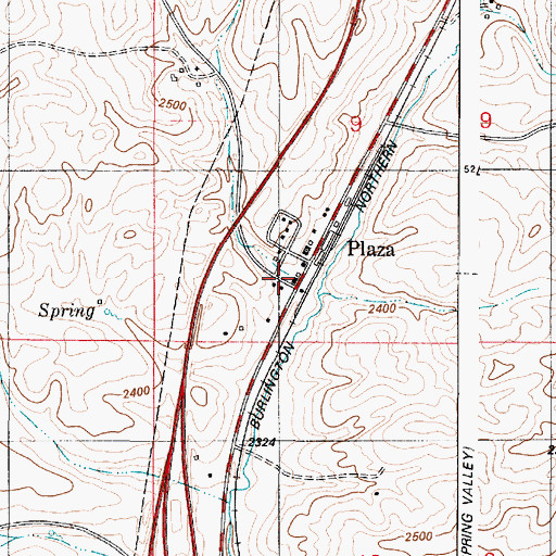 Topographic Map of Plaza, WA