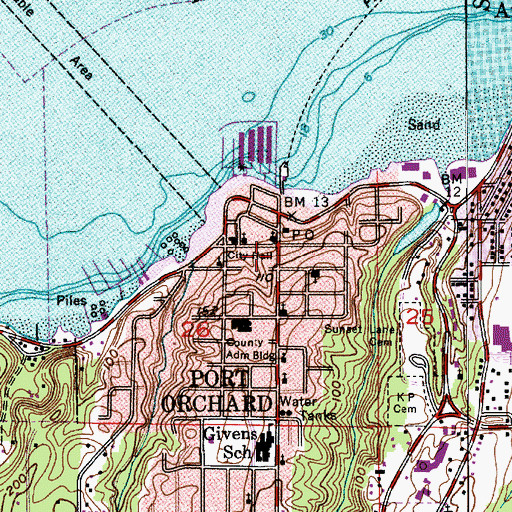 Topographic Map of Port Orchard, WA