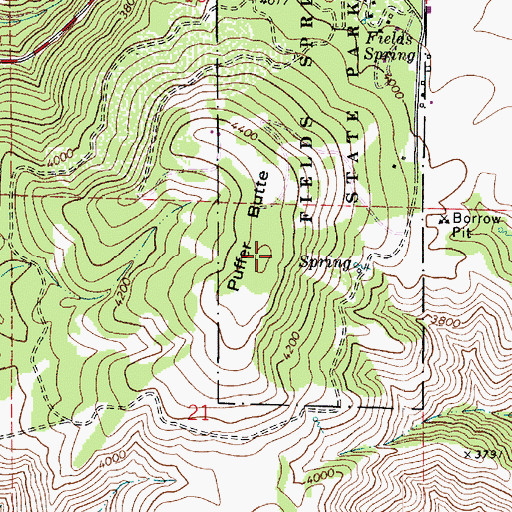 Topographic Map of Puffer Butte, WA