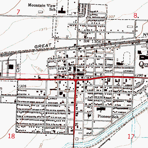 Topographic Map of Quincy, WA