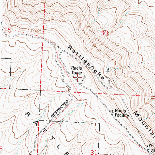 Topographic Map of Rattlesnake Mountain, WA